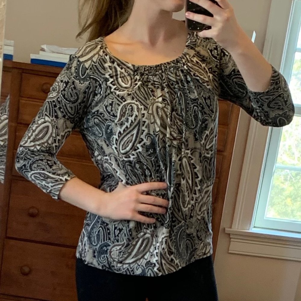 💕Paisley Print 3/4 Sleeve Top Size PM